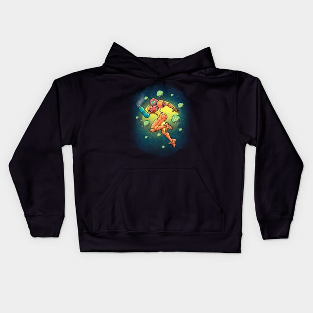 weapon of the space Kids Hoodie by Cromanart
